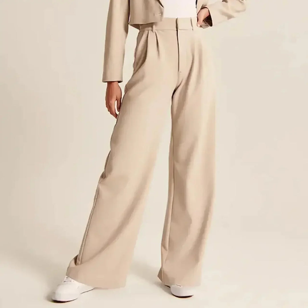 Olivia Bennet | Tailored Wide-Leg Trousers for Women in Black
