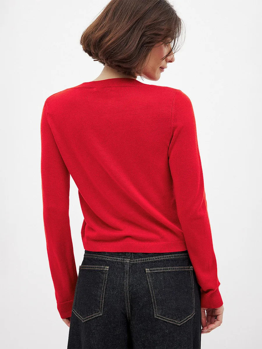 Olivia Bennet | Knit Button Cardigan for Women in Natural Color