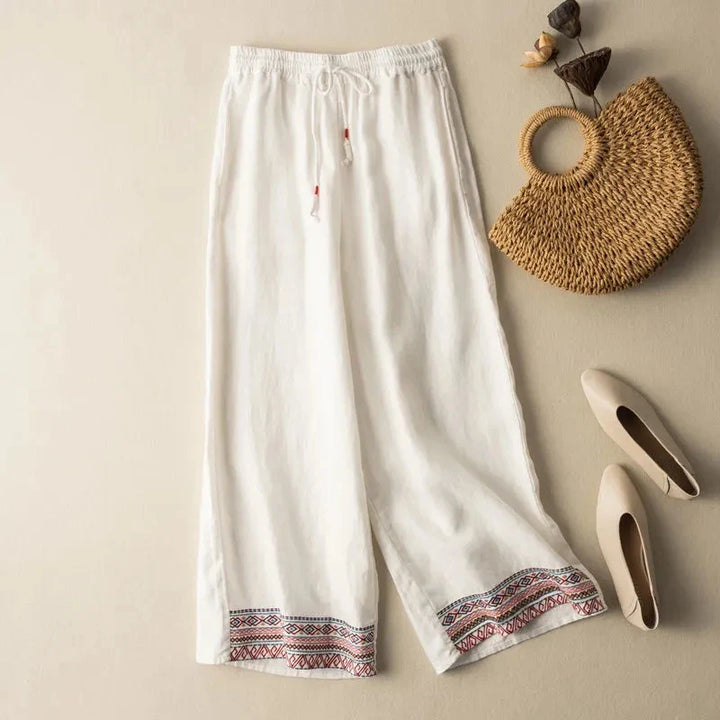 Olivia Bennet | Wide Leg Pant for Women in Natural Fabric