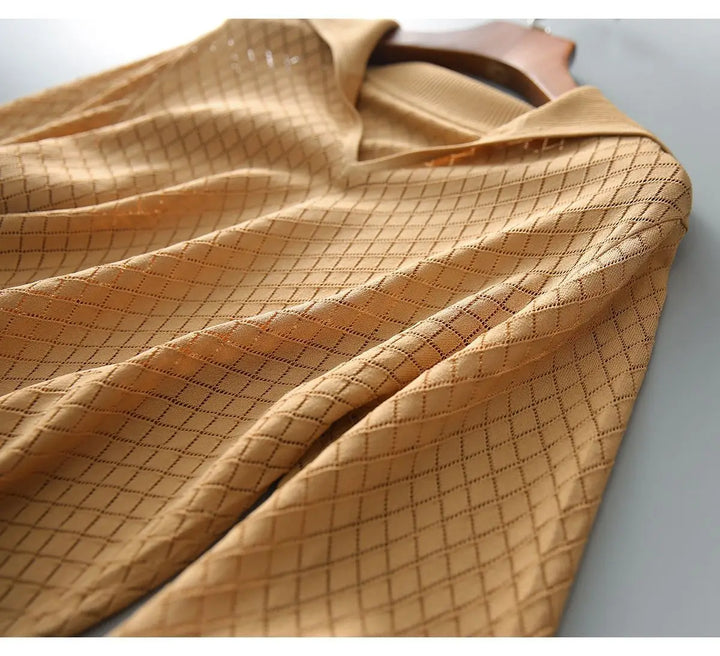 Olivia Bennet | Diamond Knit Top for Women in Natural Color