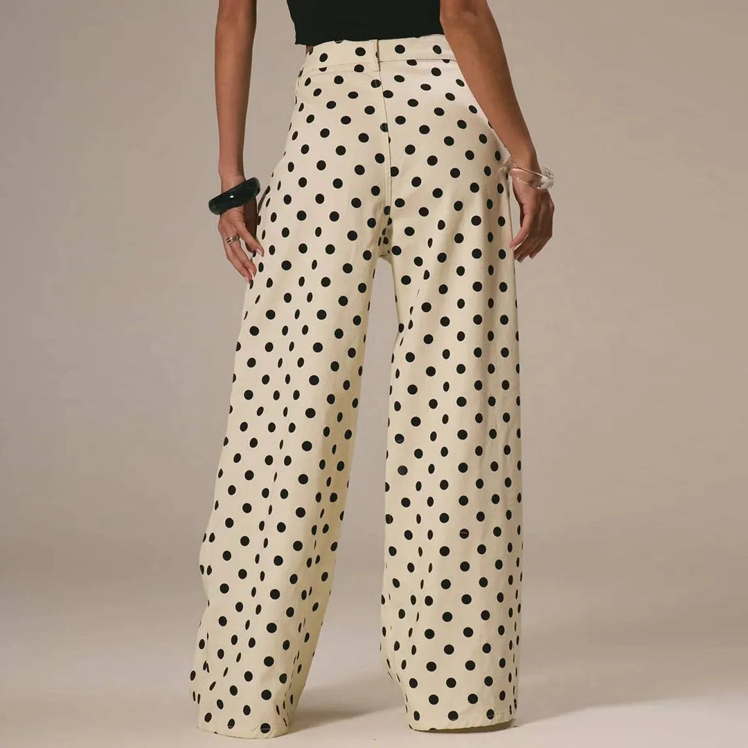 Olivia Bennet | Polka Dot Wide-Leg Trousers