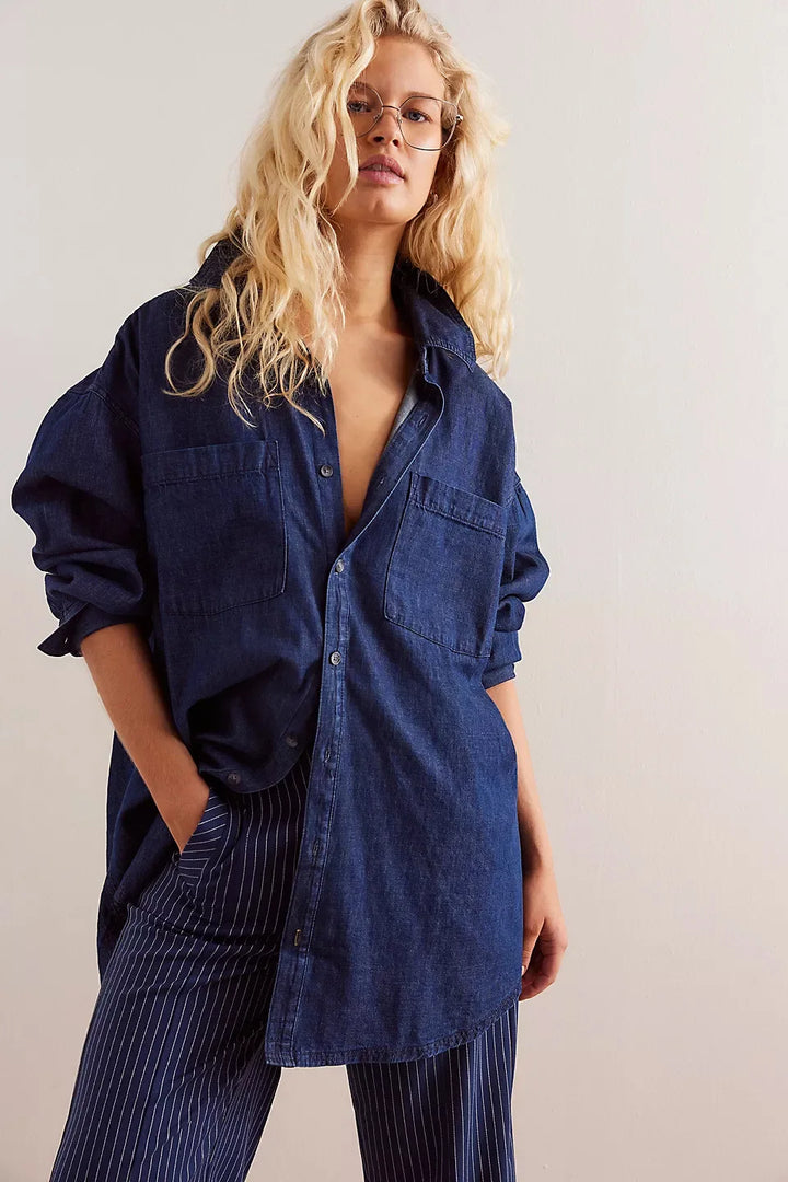 Olivia Bennet | Washed Denim Overshirt for Women