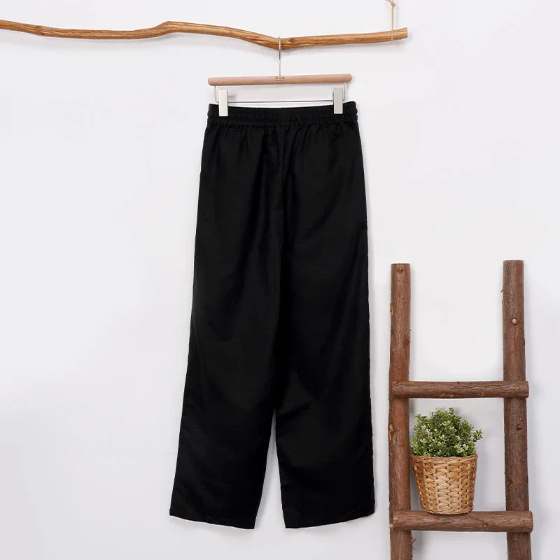 Olivia Bennet | Linen Lounge Pant for Women in Natural Fit