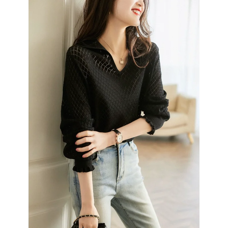 Olivia Bennet | Diamond Knit Top for Women in Natural Color
