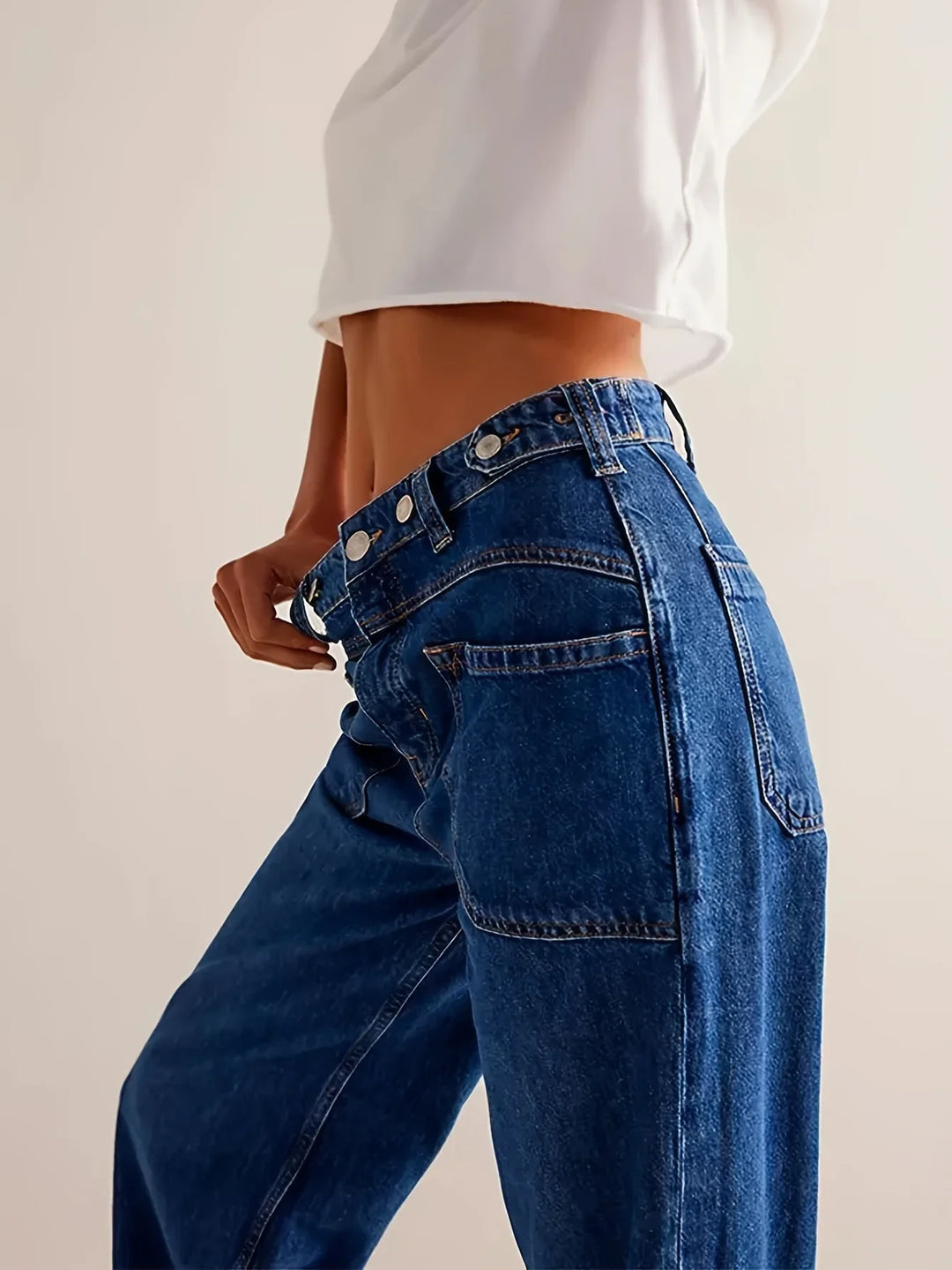 Olivia Bennet | High-Waist Wide-Leg Denim Jeans for Women
