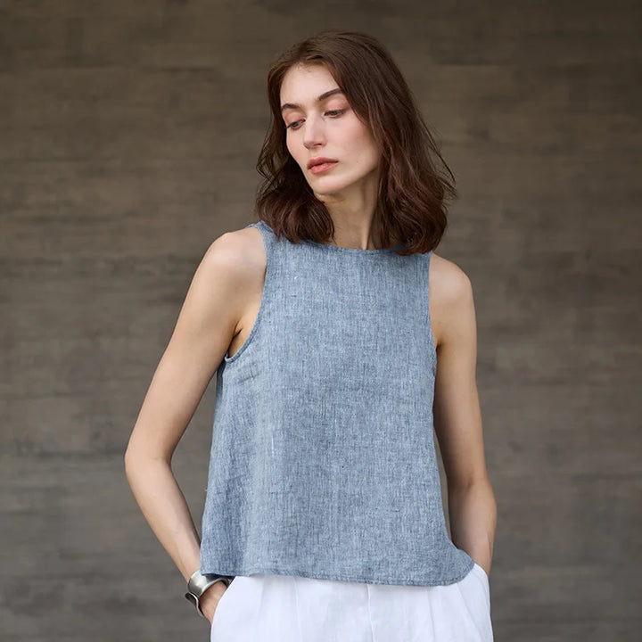 Olivia Bennet | Chambray Linen Reversible Vest