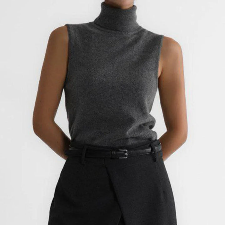 Olivia Bennet | High-Neck Vest for Women in Black