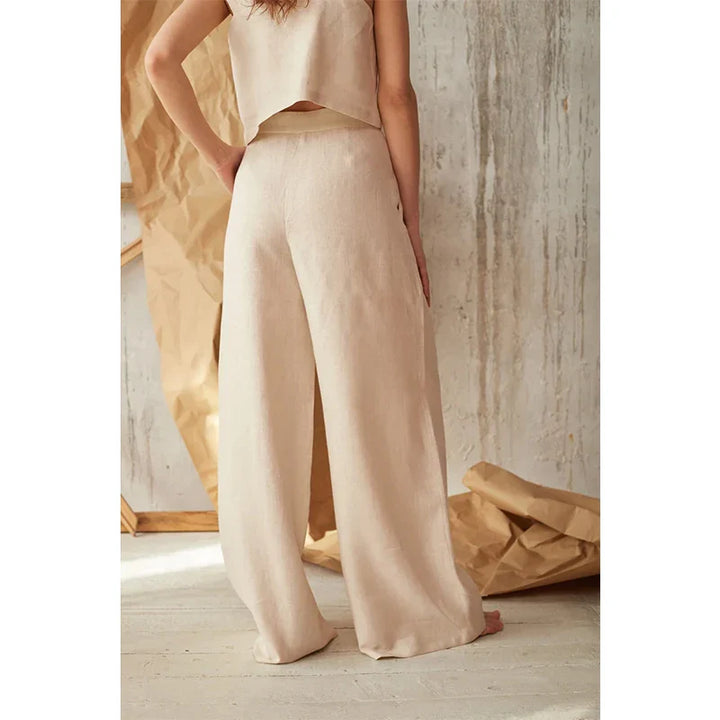 Olivia Bennet | Cotton Wide-Leg Pant for Women in Natural