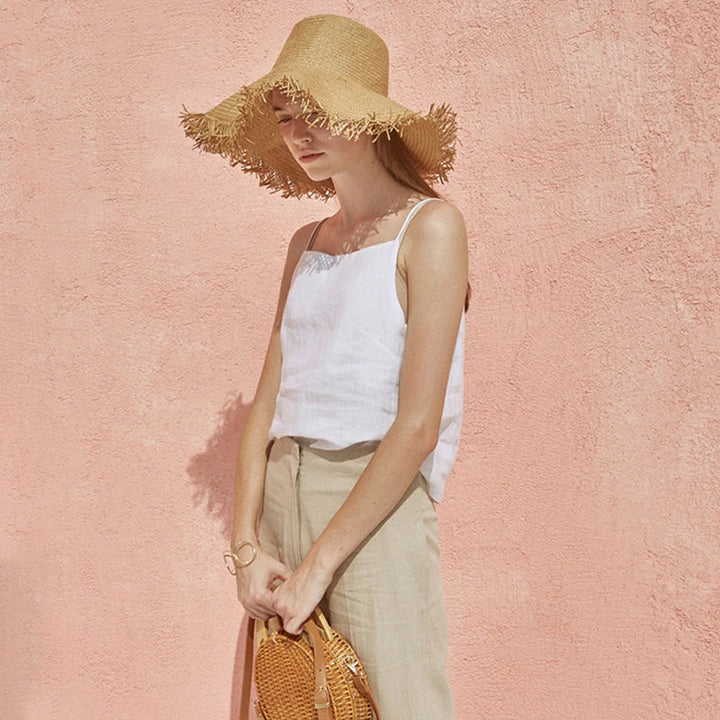 Olivia Bennet | Satin Strap Linen Cami