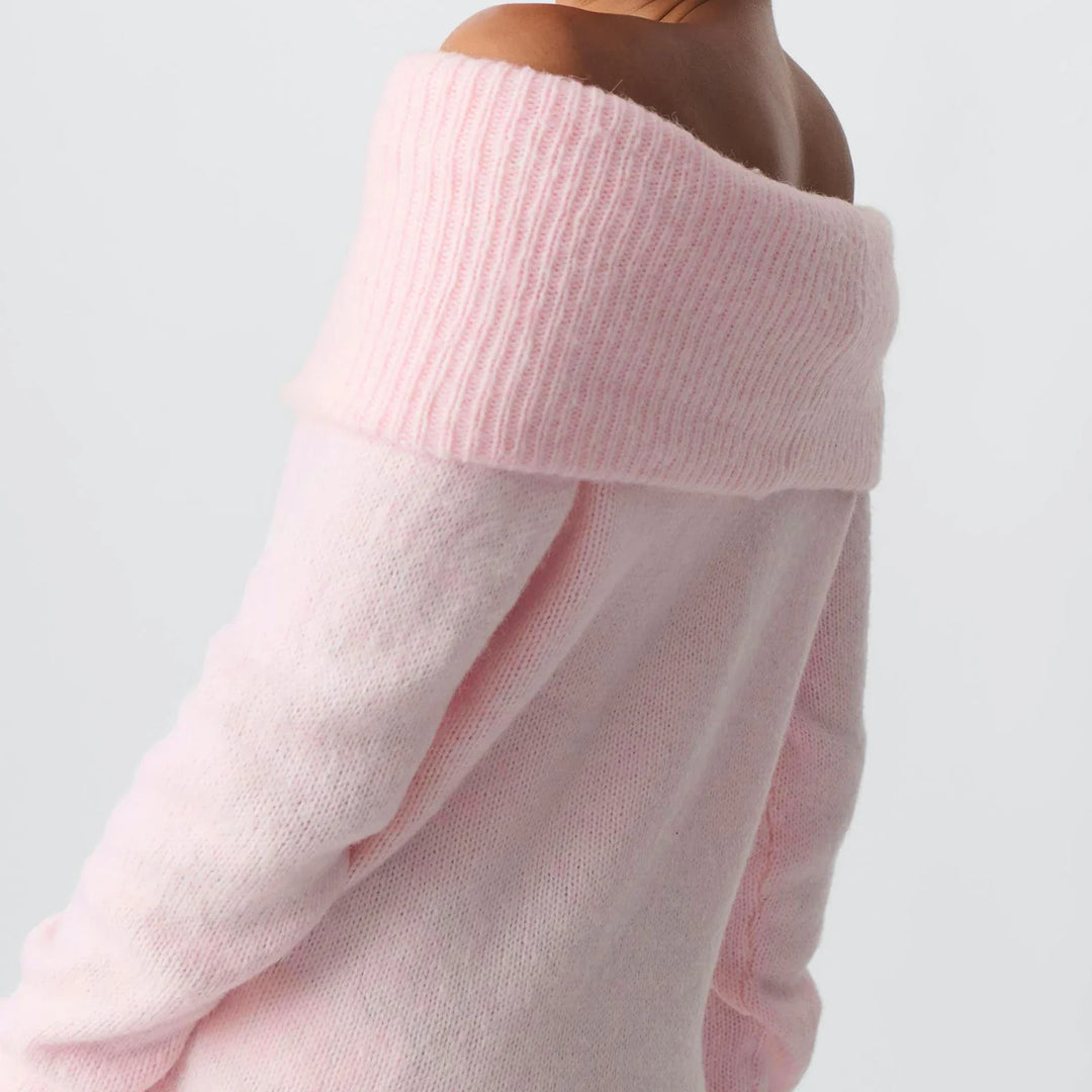 Olivia Bennet | Knit Top for Women, Natural Fiber, Regular Fit, Beige, Casual