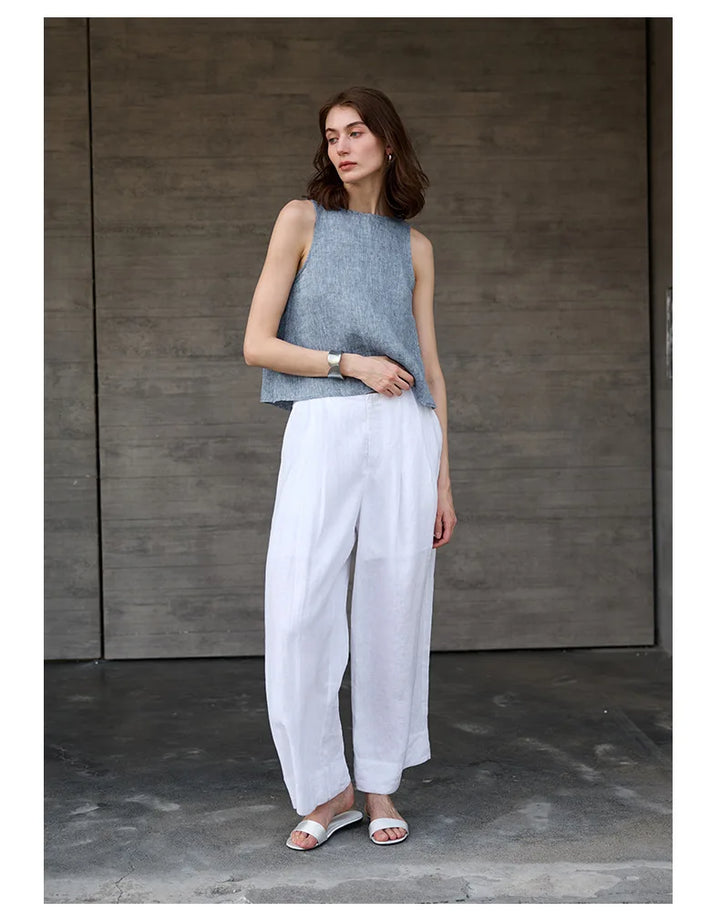 Olivia Bennet | Chambray Linen Reversible Vest