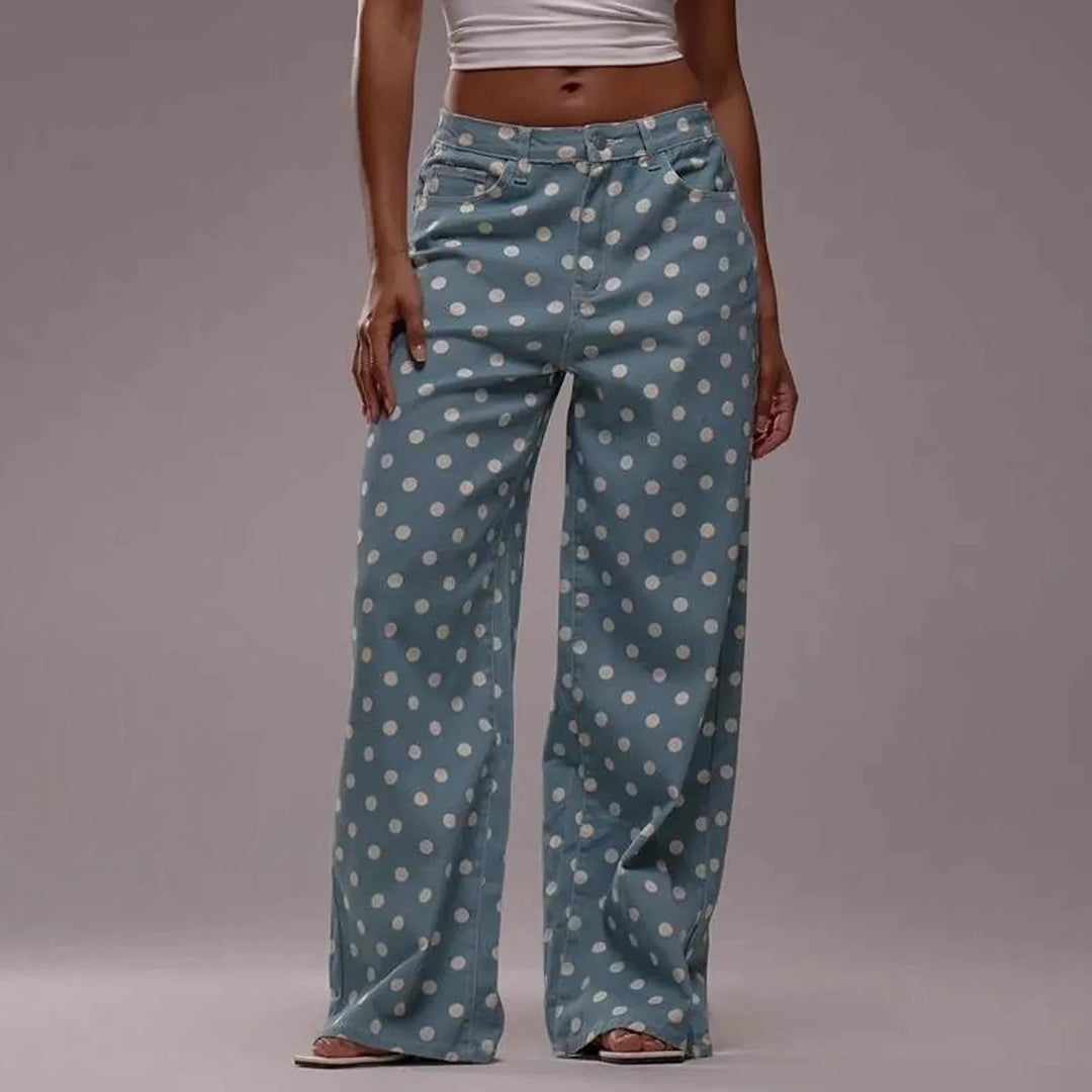 Olivia Bennet | Polka Dot Wide-Leg Trousers