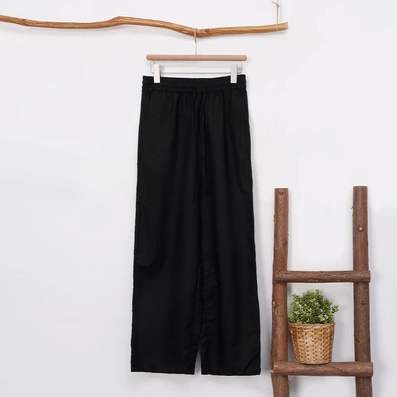 Olivia Bennet | Linen Lounge Pant for Women in Natural Fit