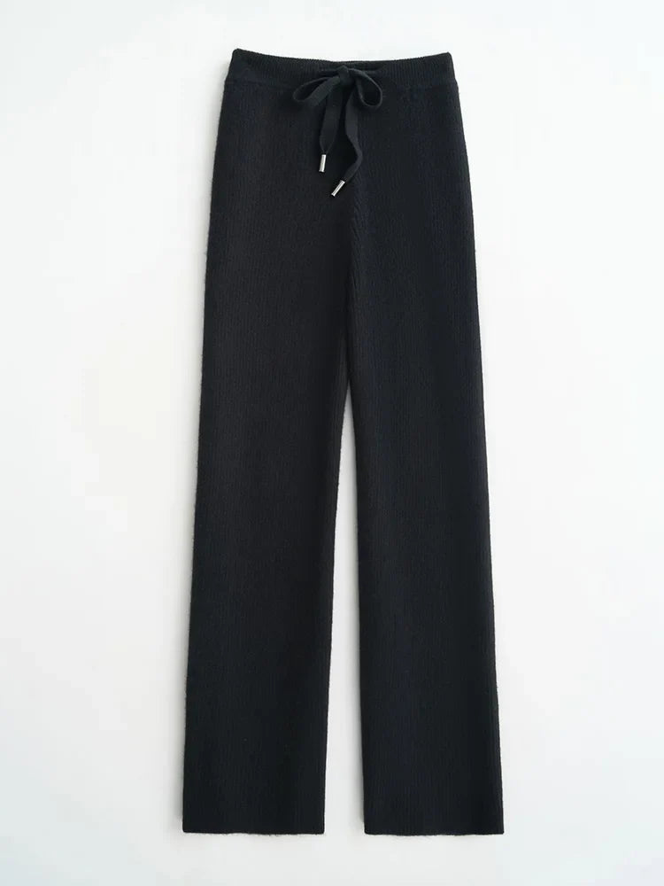 Olivia Bennet | Wool Wide Leg Pants for Women