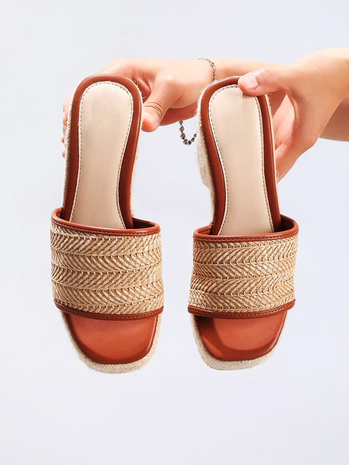Olivia Bennet | Natural Woven Heels for Women