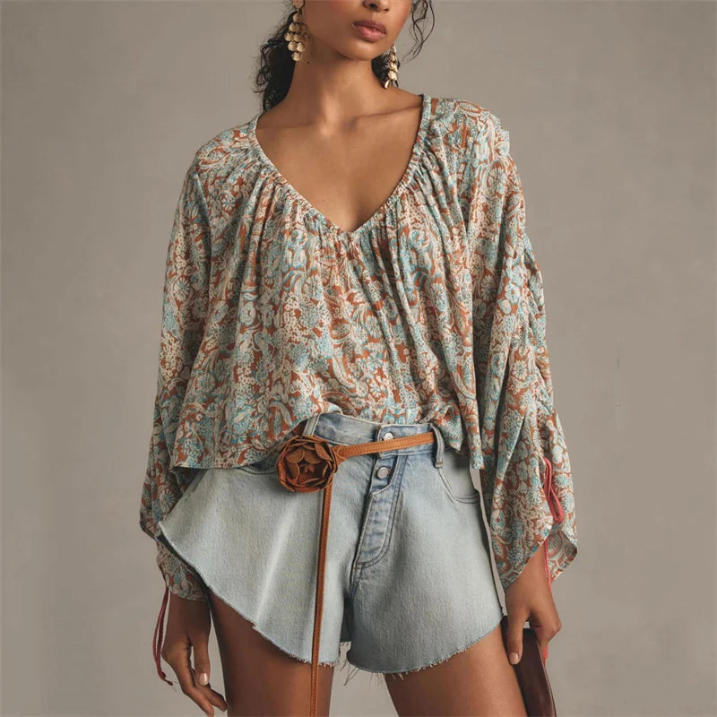 Olivia Bennet | Floral Blouse for Women in Lightweight Fabric