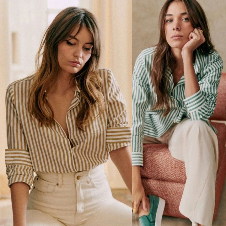 Olivia Bennet | Classic Stripe Linen Shirt