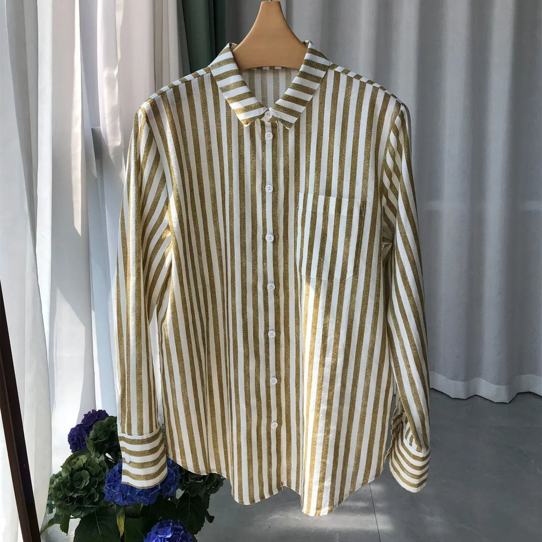 Olivia Bennet | Classic Stripe Linen Shirt