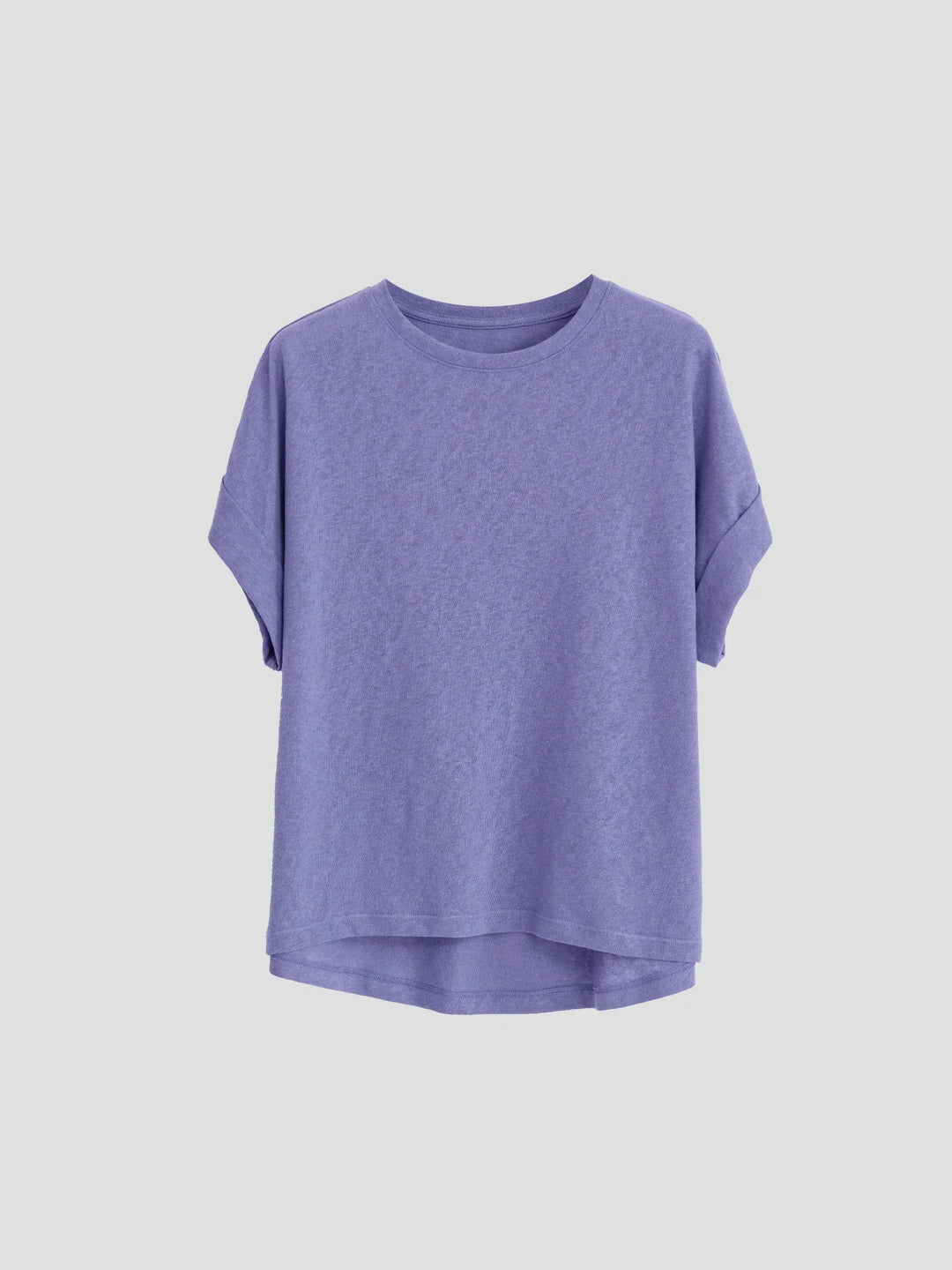 Olivia Bennet | Oversized Tee for Women in Soft Cotton with Rolled Cuff in White