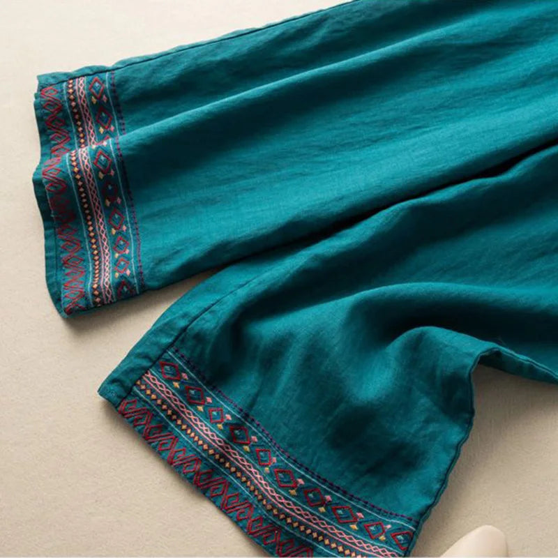 Olivia Bennet | Wide Leg Pant for Women in Natural Fabric