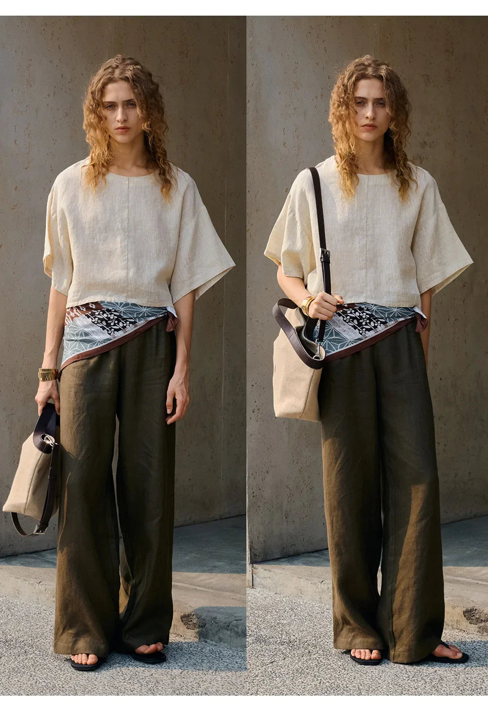 Olivia Bennet | Flared Sleeve Linen Pullover