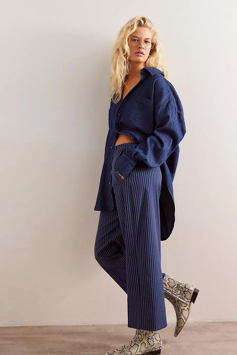 Olivia Bennet | Washed Denim Overshirt for Women