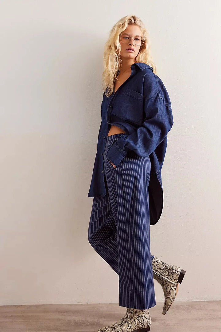 Olivia Bennet | Washed Denim Overshirt for Women