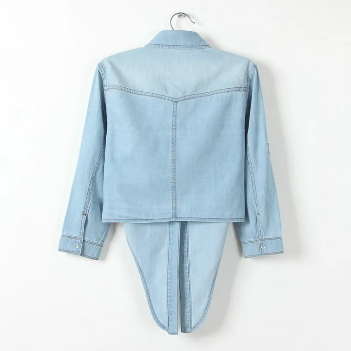 Olivia Bennet | Denim Crop Top for Women in Summer Fit