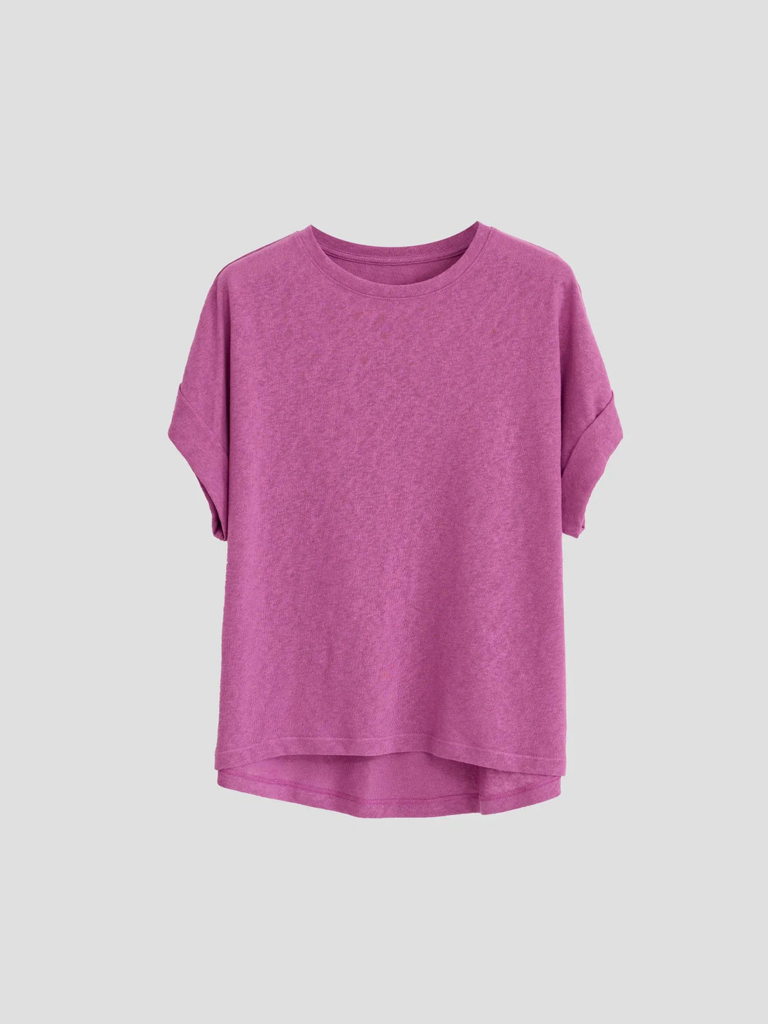 Olivia Bennet | Oversized Tee for Women in Soft Cotton with Rolled Cuff in White