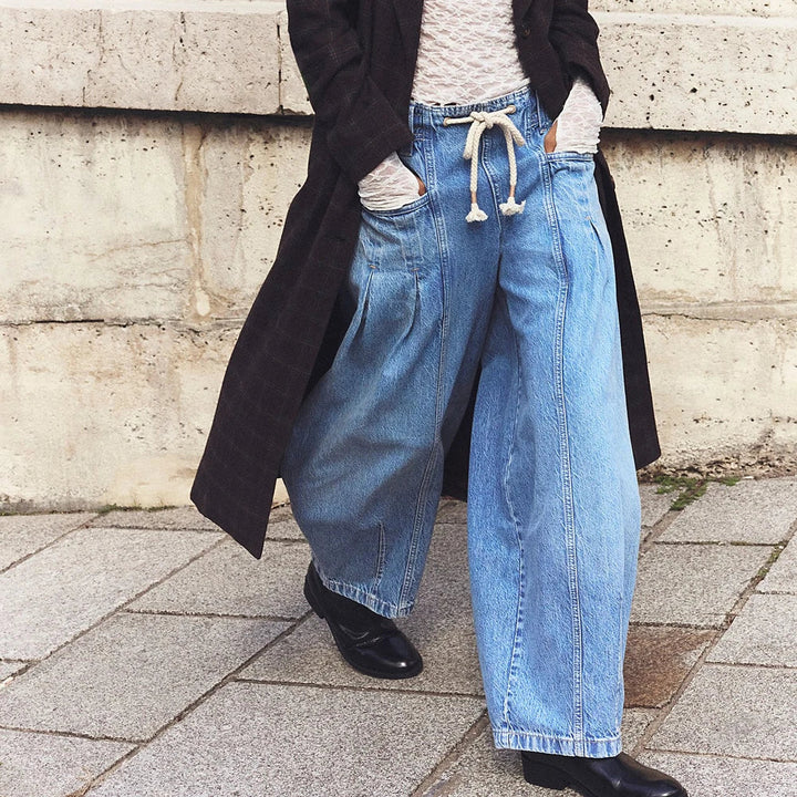 Olivia Bennet | Drawstring Denim Pants for Women