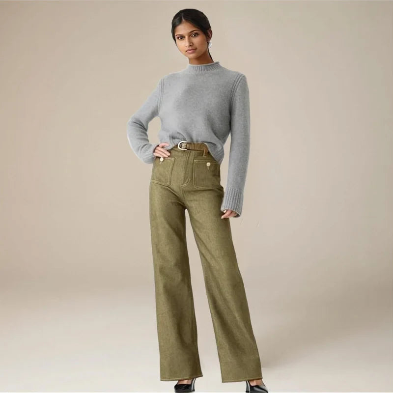 Olivia Bennet | Classic Wide-Leg Jean for Women in Denim Blue