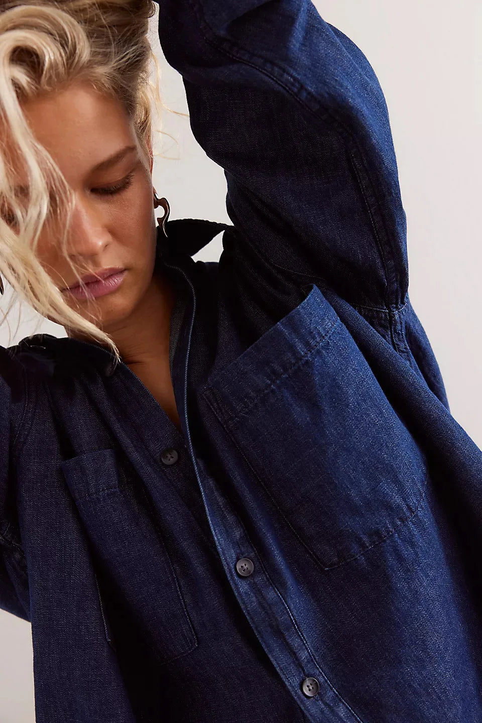 Olivia Bennet | Washed Denim Overshirt for Women