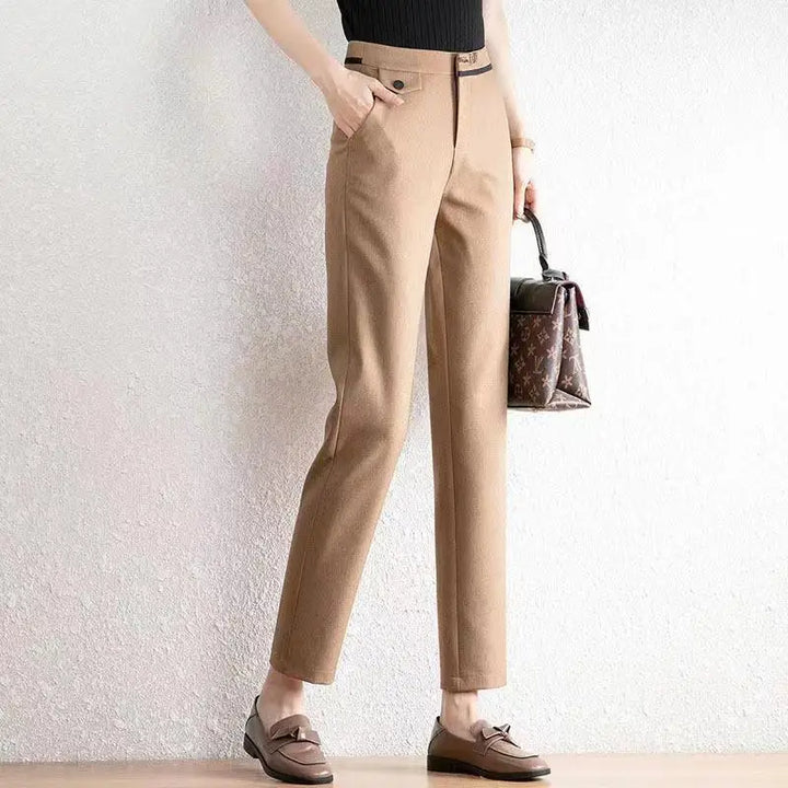 Olivia Bennet | Straight-Leg Trousers for Women in Black, Tailored Fit