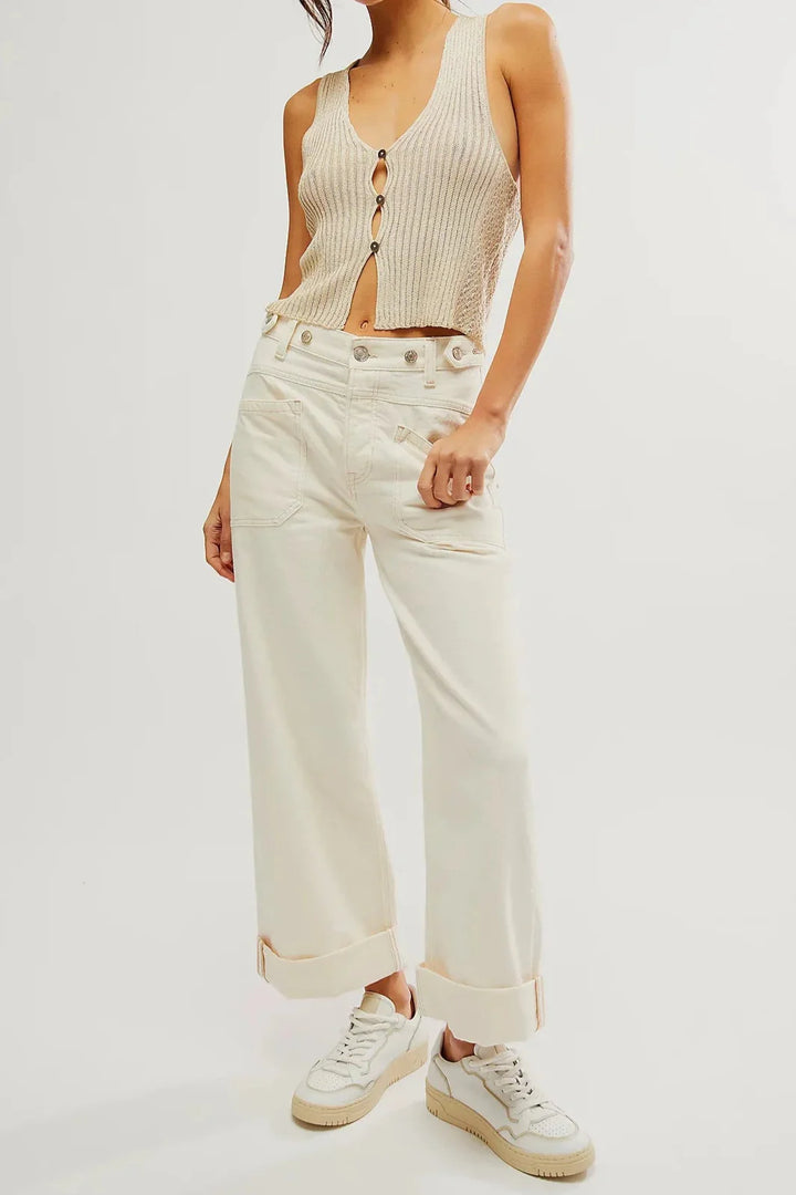 Olivia Bennet | High-Waist Wide-Leg Denim Jeans for Women