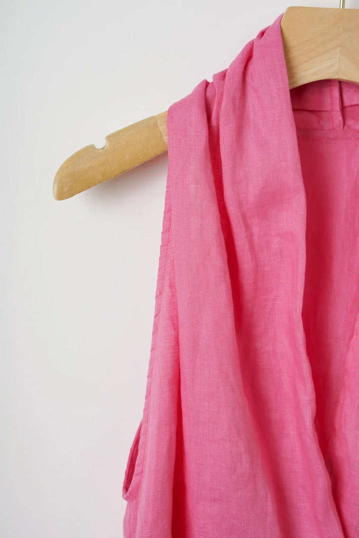 Olivia Bennet | Drape Linen Vest for Women