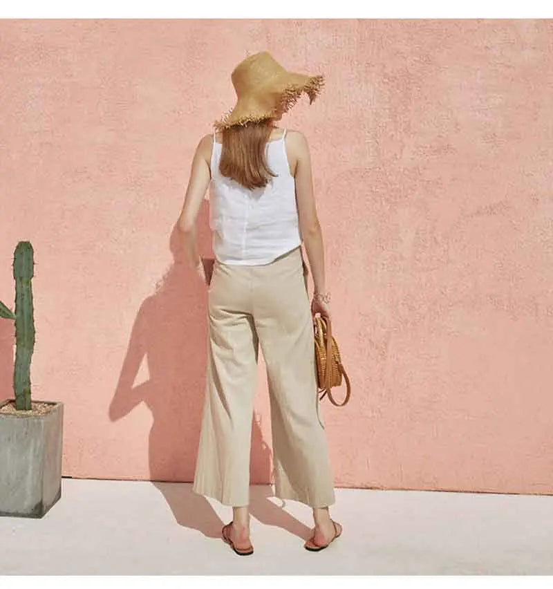 Olivia Bennet | Satin Strap Linen Cami