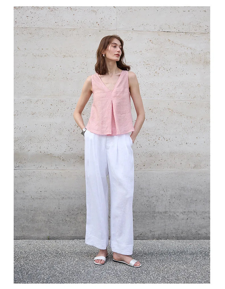Olivia Bennet | Chambray Linen Reversible Vest