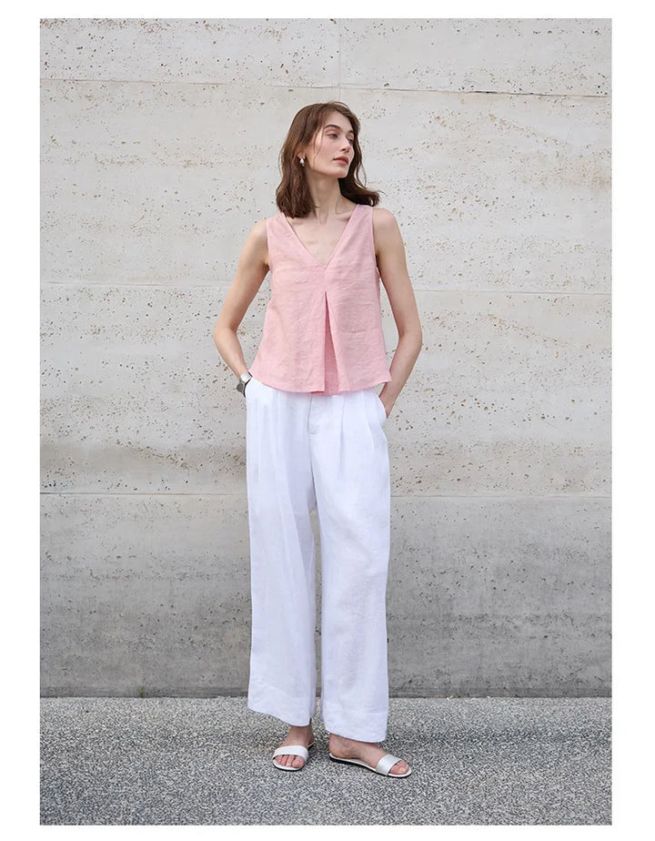 Olivia Bennet | Chambray Linen Reversible Vest