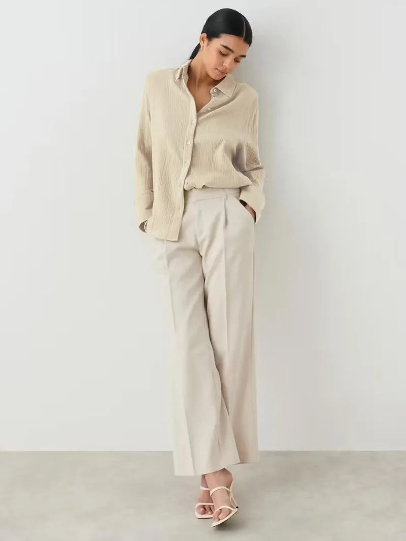 Olivia Bennet | Cotton Summer Shirt for Women in White