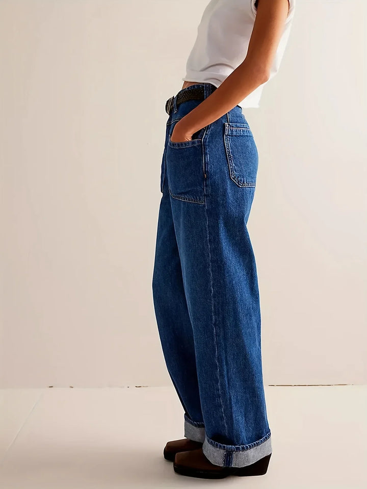 Olivia Bennet | High-Waist Wide-Leg Denim Jeans for Women