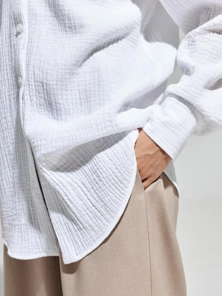 Olivia Bennet | Cotton Summer Shirt for Women in White