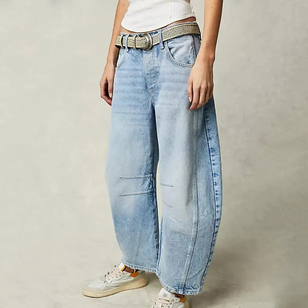 Olivia Bennet | Barrel-Leg Denim Jeans for Women