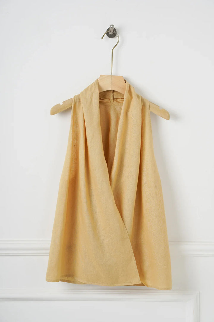 Olivia Bennet | Drape Linen Vest for Women