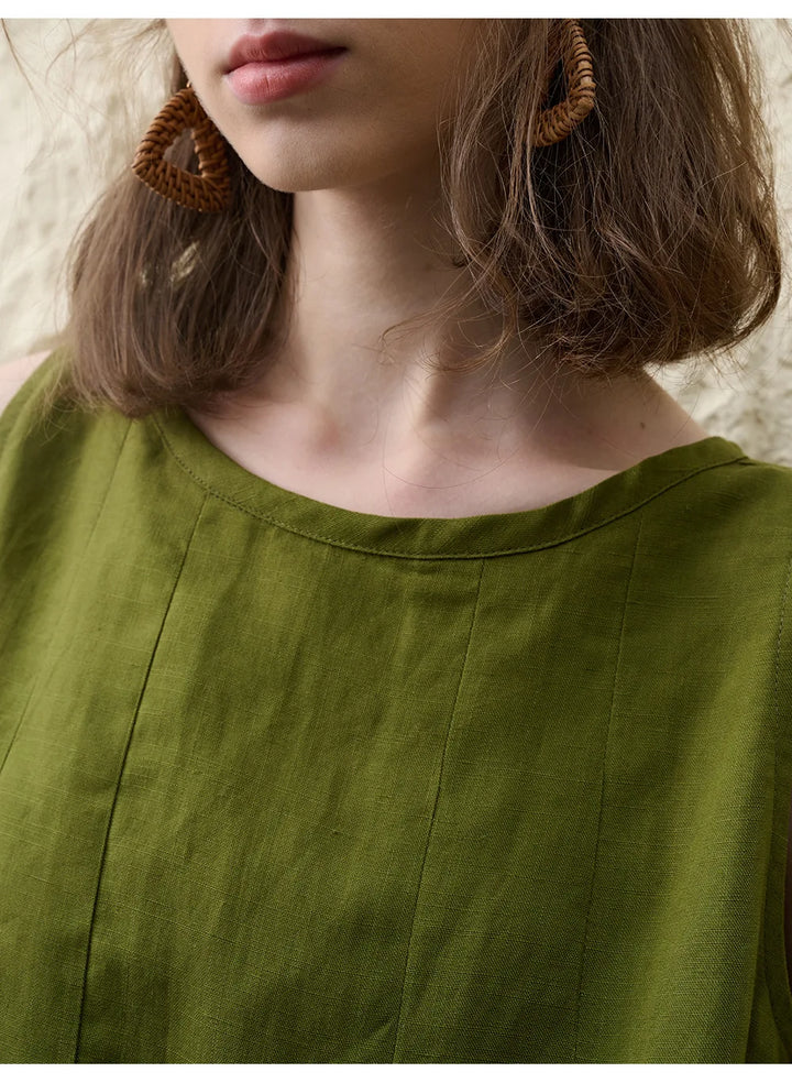 Olivia Bennet | Pleated Hem Linen Top