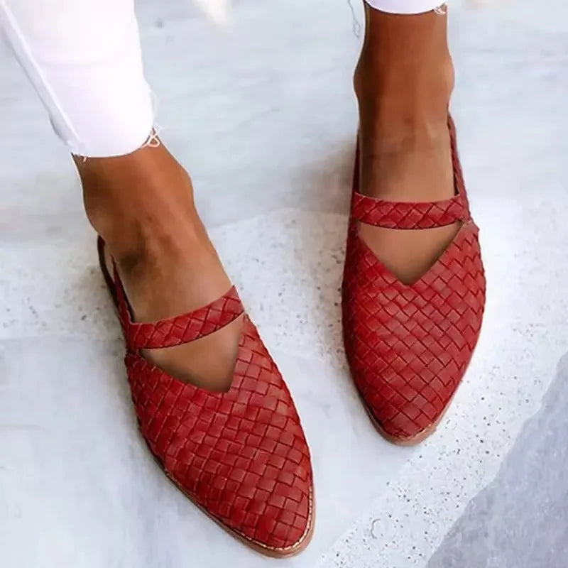 Olivia Bennet | Woven Leather Flats for Women