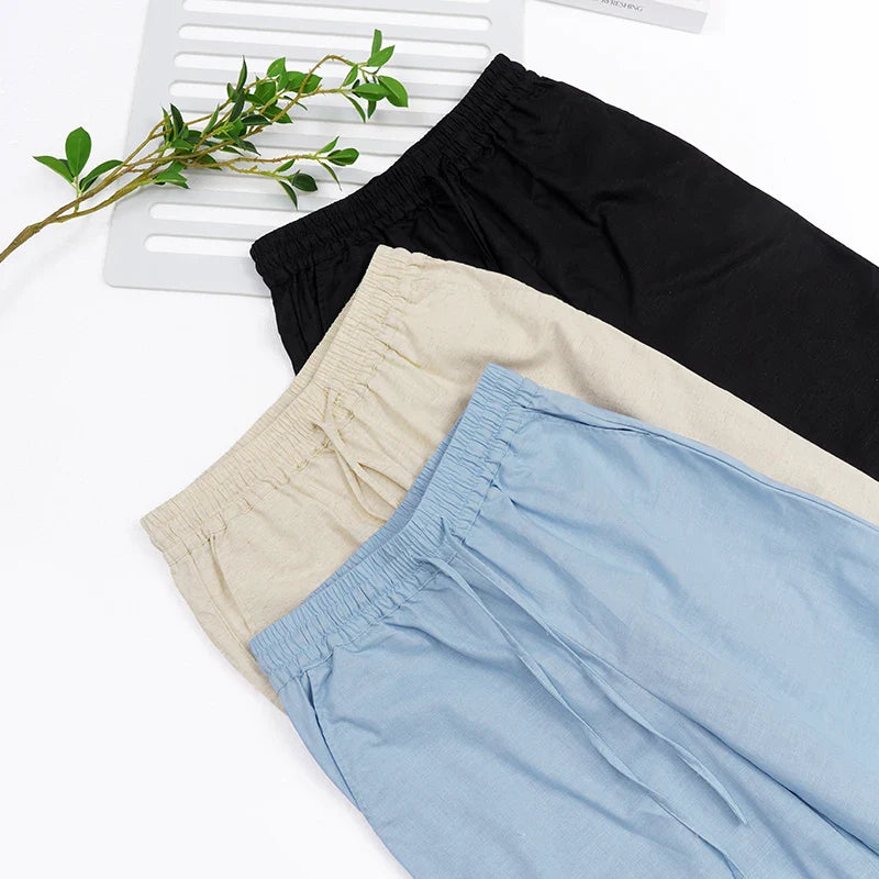 Olivia Bennet | Linen Lounge Pant for Women in Natural Fit