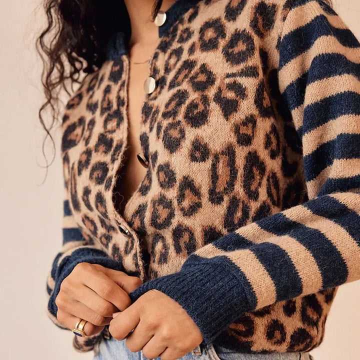 Olivia Bennet | Leopard Striped Top for Women