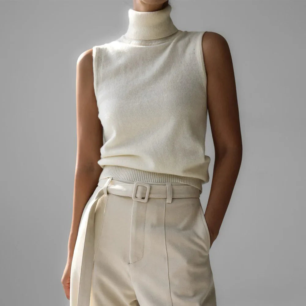 Olivia Bennet | High-Neck Vest for Women in Black