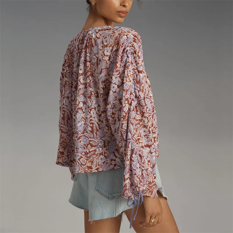 Olivia Bennet | Floral Blouse for Women in Lightweight Fabric