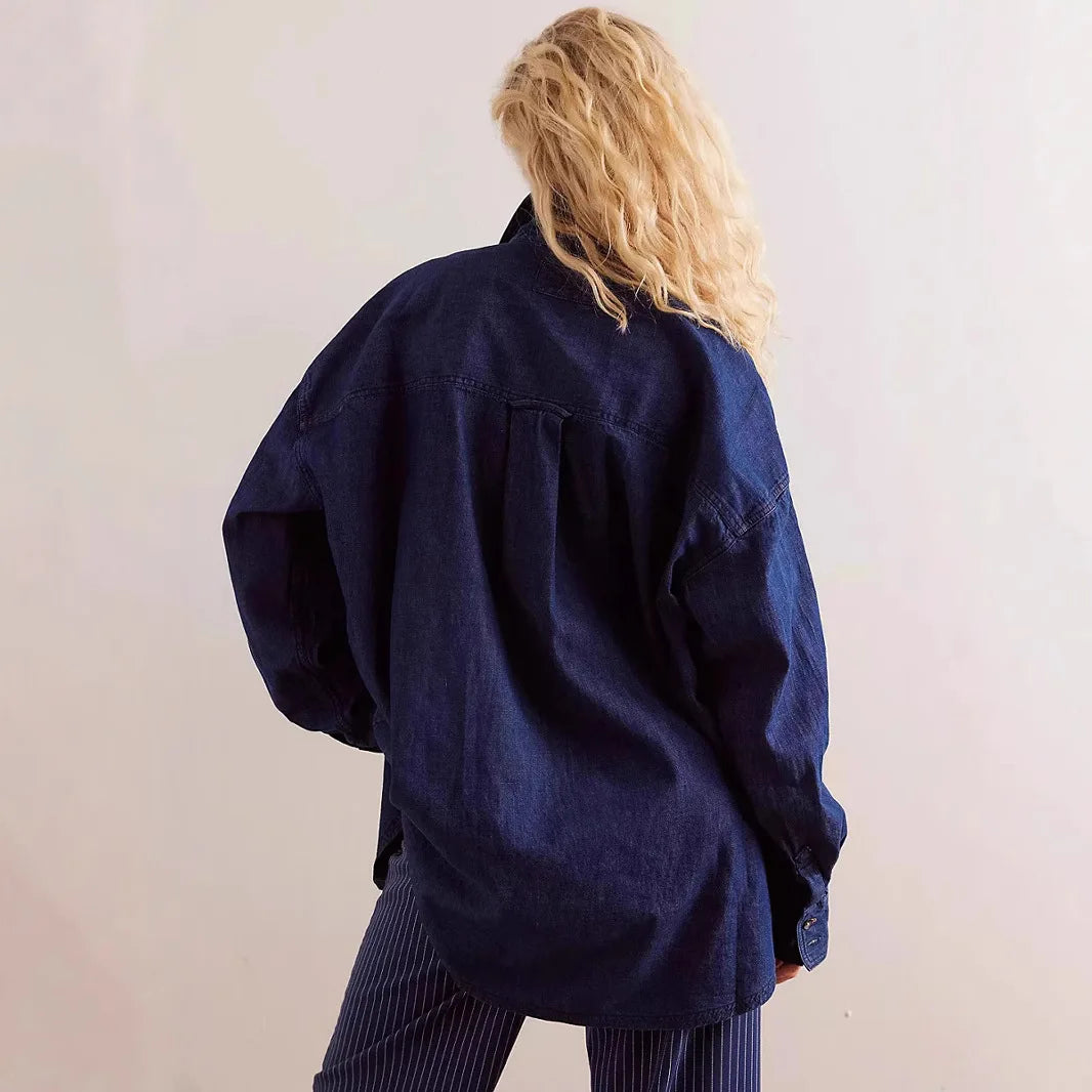 Olivia Bennet | Washed Denim Overshirt for Women